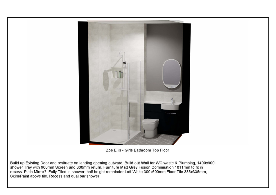 Ellis Girls Bathroom 1400x900mm TrayPage1