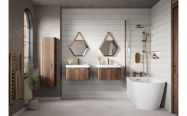 Kuba-Textured Vanity in a Range of Configurations and Sizes