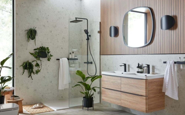 White-terrazzo-and-naturepanel-brown-cuneo-oak